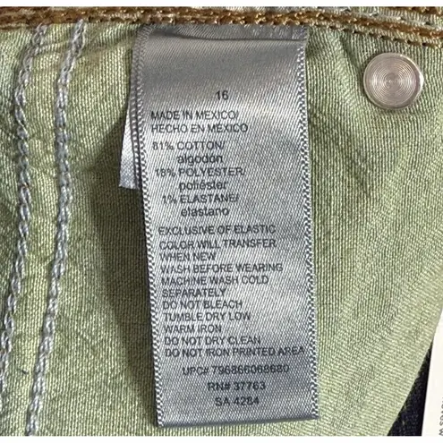 Rafaella Comfort Fit Stretch Dark Indigo Weekend Cuffed Skimmers Size 16 New!