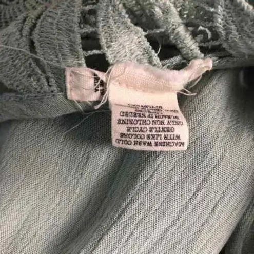 Seven Sisters Top Womens Small Crochet Boho Gauzy Cropped Relaxed Boxy Fairy