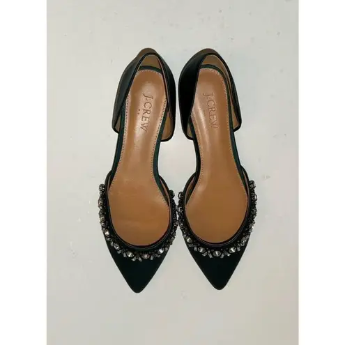 J.Crew  Satin Jeweled Zoe D'ORSAY Flats Size 7.0