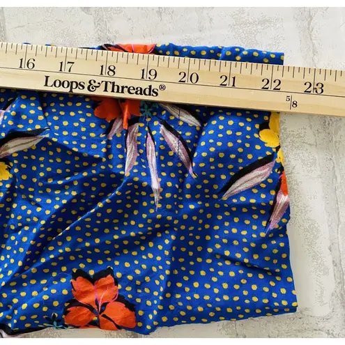 Roller Rabbit NWT Blue Kori Floral Nyana Tropical Rolled Up Sleeve Shirt Sz S - Image 8