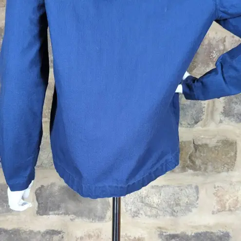 Coldwater Creek Shirt Blue Woman's XS 3/4 Snap Hooded Pull Over Coastal