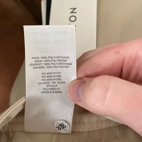 Babaton Aritzia Adrian faux leather high waisted shorts in sand white size 12