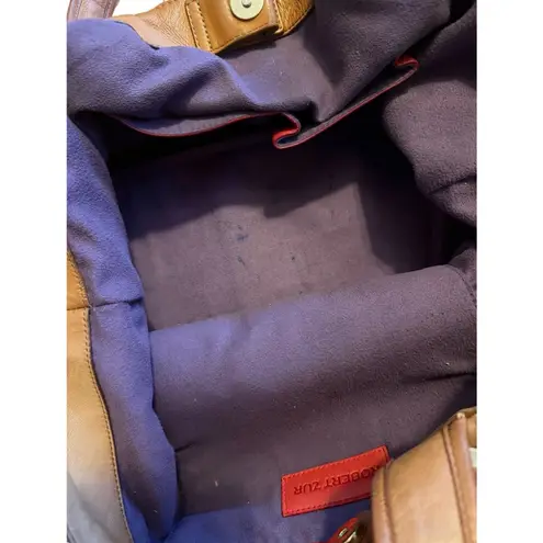 Robert Zur RINA Tote True Glove Leather Chestnut Brown & Beige Large Travel tote