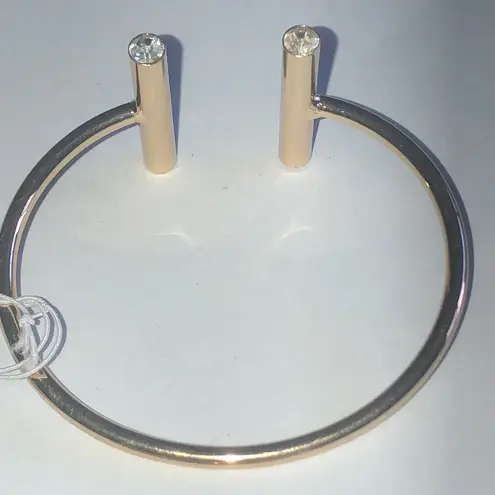 Gold Tone Arrow Spike CZ Rhinestone Cuff Bracelets