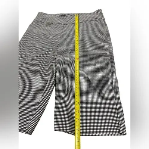 Lisette Black and White Gingham Pull On Stretch Bermuda Short Mid Rise US 6