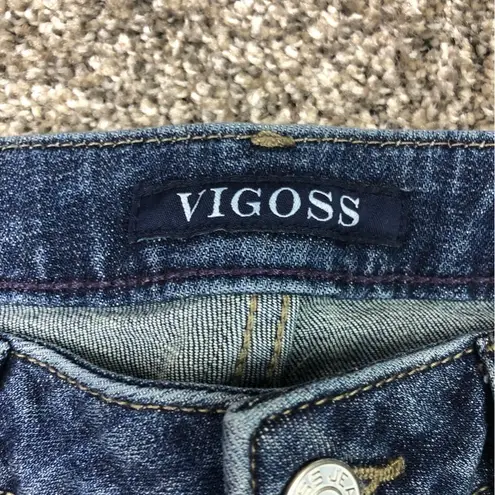 Vigoss  Women’s Distressed The Jagger Slim Boot Blue Jeans Size W26/L33