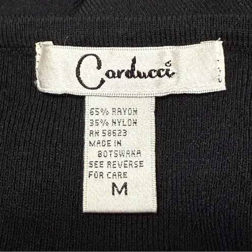 Carducci Black Lace Up Corset Style Ribbed Knit Sweater Top Y2K Medium