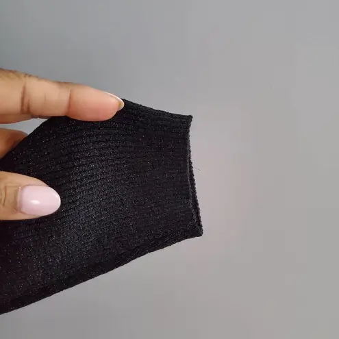 August Silk Knits Silk Blend Beaded Collar Black Sweater M