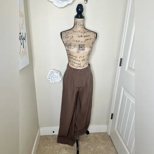 Princess Polly NTM: Chocolate Brown Archer High Waist Pants Sz 6