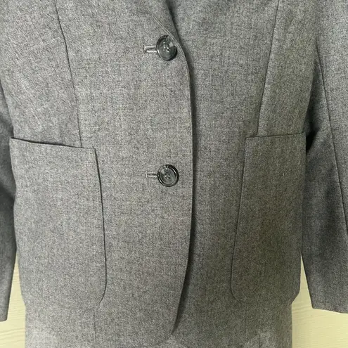 Vintage Nat Kaplan Couture Wool Skirt Suit Gray Size 10