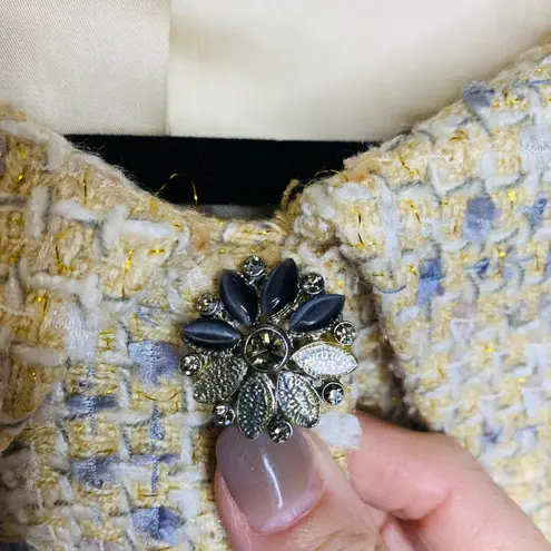 Casual Corner Gold Boucle Blazer Jacket Sz 6 Lady Jacket