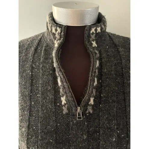 Woolrich Sweater Womens S Gray Wool Blend 1/4 Zip Pullover Nordic Outdoor Winter