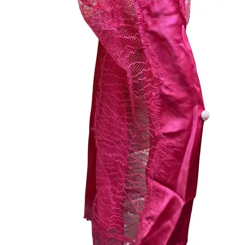 Naked Princess Silk Ella Deep V Chemise Sleep Lingerie Dress NWT Size Small Pink