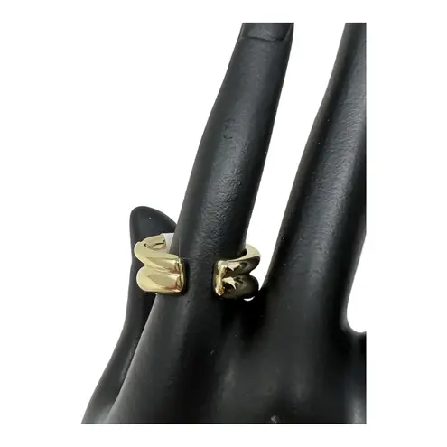 Loren Stewart Deux Double Open Band Ring Gold Plated Chunky Classic Size 7 NEW