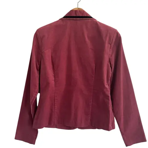 Y2K Vintage Xhilaration Womens Velvet Blazer Size M Velvet Trim Academia Preppy Pink Size M