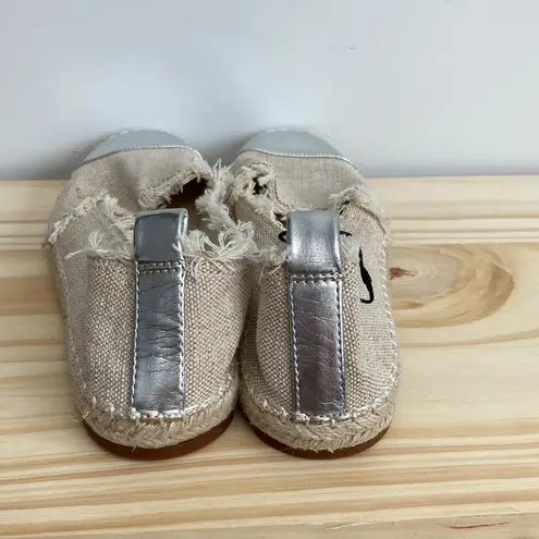 ZARA  |Woman Canvas Silver Toe Espadrilles sz 38