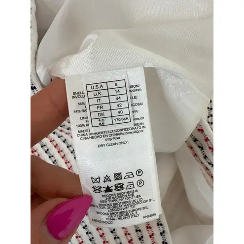 Brooks Brothers Brook Brothers Jacquard Cut-Out Shift Office Dress Corpcore Red White Blue Sz 8