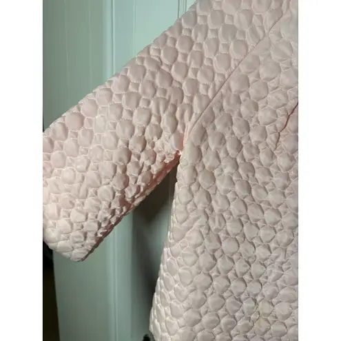 Vintage 40s/50s Barbizon Pastel Pink Quilted Flower Embroidered Bed Jacket Small