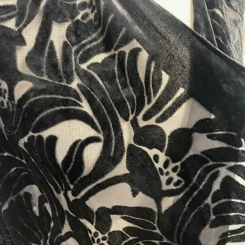 Black Velvet Burnout Kimono Duster Drape Front One Size Whimsigoth Dark Fairy