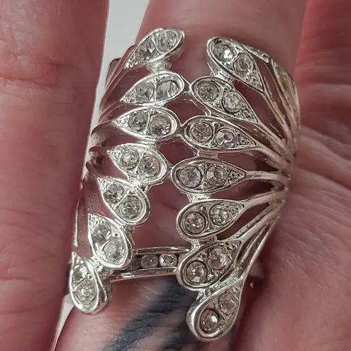 Vintage Bat Wing Unbranded Statement Ring Silver