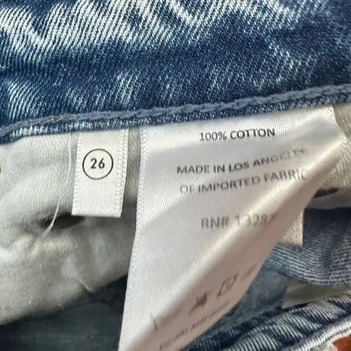 GRLFRND Slim Straight Jeans SIZE 26 Boyfriend Rigid Ankle Light Wash $195 NEW