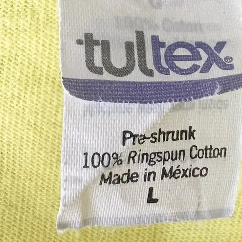 Tultex Zero Fox Given Yellow & Orange Graphic T-Shirt Top Size Large