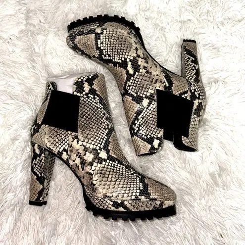 ALLSAINTS Sarris Bootie Color: NUDE SNAKE PRINT LEATHER, Size 9M, $348.00 NWB