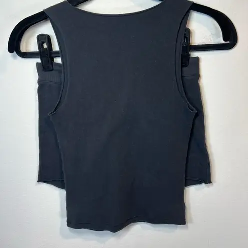 SKIMS Womens Lounge Set Shorts & Tank Top Black Faded Stretch Sleepwear Sz Small