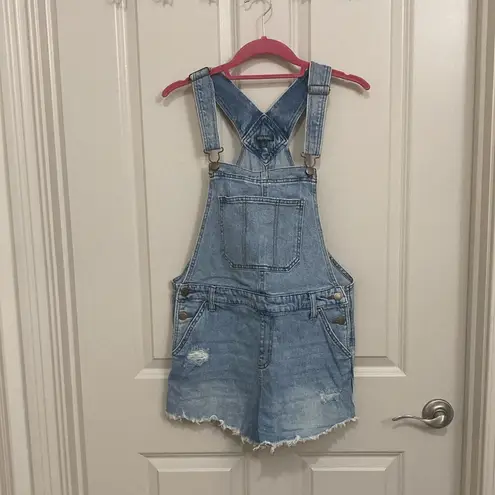 Wild Fable  Distressed Denim Short Overalls