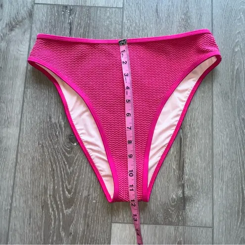 Cupshe  NWT High Rise Textures Bikini Bottoms M hot pink