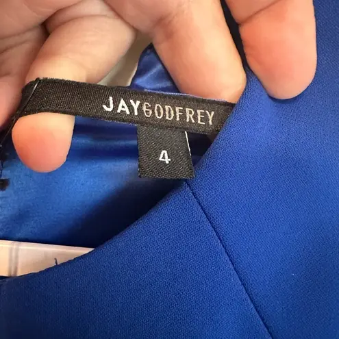 Jay Godfrey Size 4 Blue Sleeveless Sheath Cutout Dresss Wedding Guest Cocktail