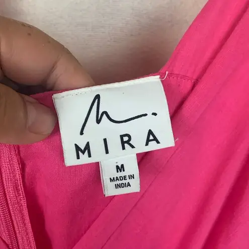 Mira dress women's size medium pink orange green midi Rio stripe beach prep gree