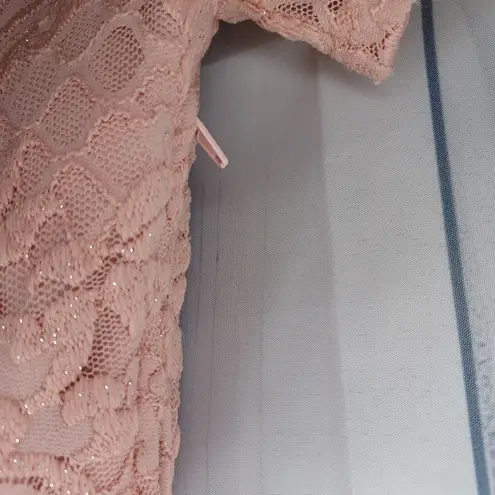 City Studio off the shoulder pink sparkle dress. Size undefined