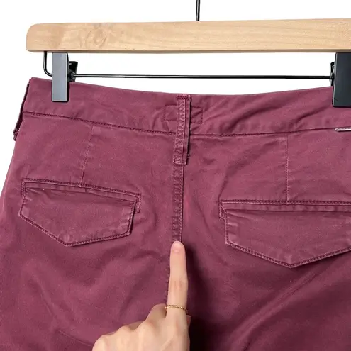 mother the shaker prep fray killing time maroon rose gold stripe trousers pants Red Size 24