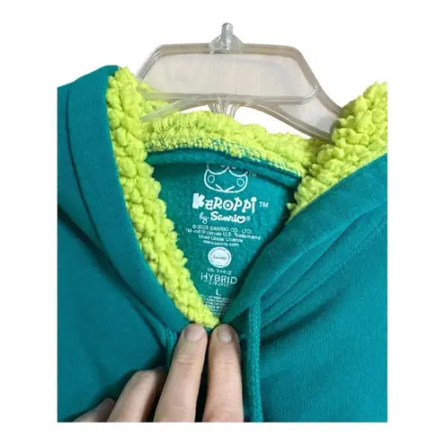 Keroppi x Sanrio Women’s Graphic Hoodie, Large Green