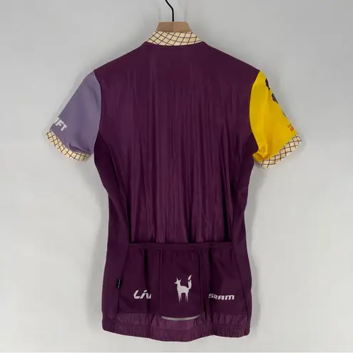 Varlo Short Sleeve Cycling Jersey Lightweight Stretch Performance Full Zip Front Purple