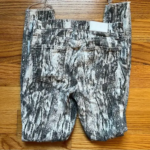 Pistola Revolve Snake Skin Print Raw Hem Jeans size 25