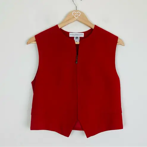 Valerie Stevens Vintage red wool zip front lined vest by Valerie Steven’s buckle back. 8