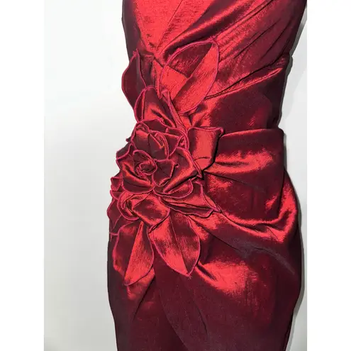 Jessica McClintock Strapless Red Metallic Cocktail Party Dress 4P