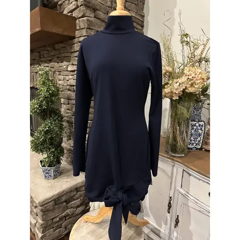 Lovers + Friends Revolve Hip Tie Navy Blue Turtleneck Dress Long Sleeve XL new