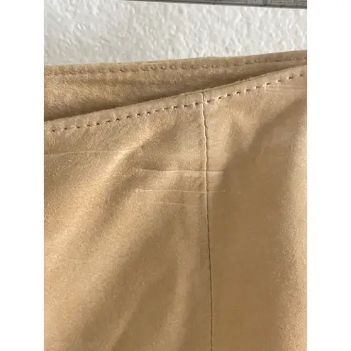 Yvonne Marie Suede Pants Size 4 Sand Beige Genuine Leather Western Slim Straight Tan