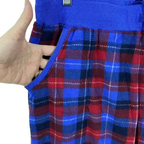 Nautica  Blue Plaid Fleece Cozy Warm Pajama Set  Womens Large