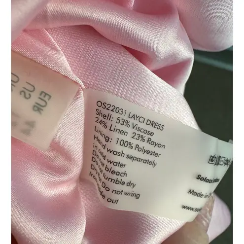 Solace London NWT Laycie One-shoulder Ruffled Dress in Pink Size US 12