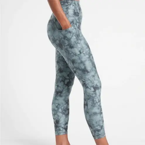 Athleta  Salutation Stash Pocket II Printed 7/8 Leggings, Green Gray Blue, Size S