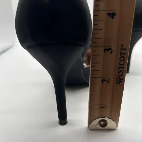 Allegra K NEW Heels Womens 9 Black Pointed Toe Ankle Strap Pumps Bow Stiletto