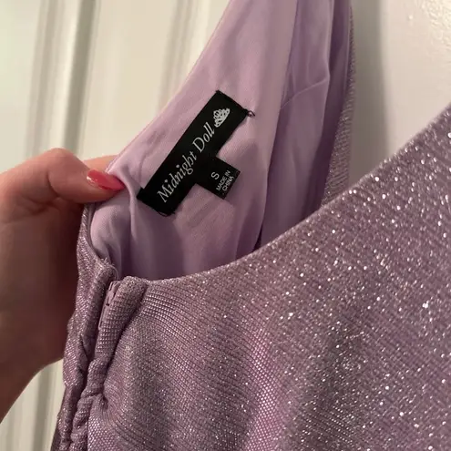 Dillard's Dillard’s Midnight Doll Purple Sparkle Semiformal Dress