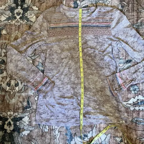 prAna Floral Pattern Top 3/4 Sleeve Pullover Multicolor Women Size LG