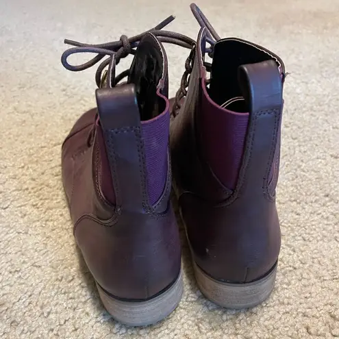 BDG Purple leather like combat boots