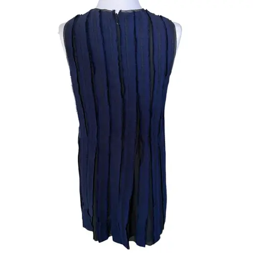 Proenza Schouler Silk Chiffon Dress Fringe Flowy Black Blue Women’s Size 4