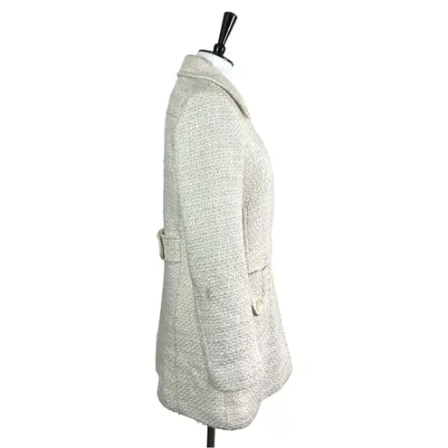 Marvin Richards Women’s Coat Jacket Tweed Cream Gold Metallic Size Medium